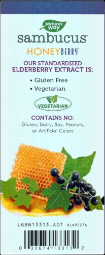 Nature's Way Sambucus Honey Berry Cough Syrup Perspective: back