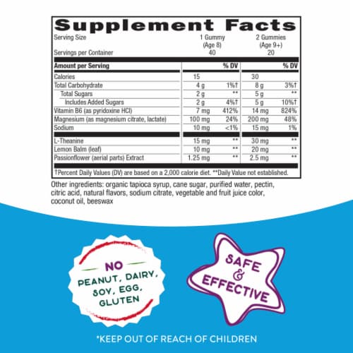 Nature's Way Kids Cool, Calm & Collected Gummies Perspective: back