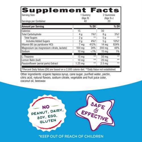 Nature's Way Kids Cool Calm And Collected Ages 8+ Grape Flavored Vegetarian Gummies Perspective: back