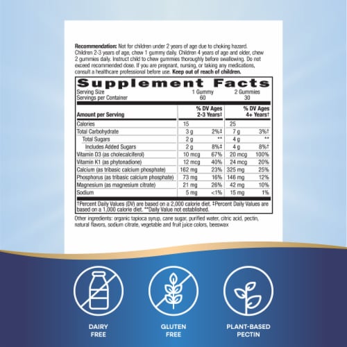 Nature's Way® Kids Growing Bones & Muscles Vitamin Gummies Perspective: back