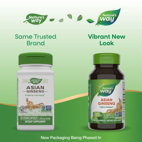 Nature's Way® Asian Ginseng Root Capsules Perspective: back