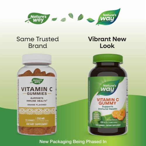 Nature’s Way Vitamin C Antioxidant Orange Flavored Gummies 250 mg Per 2 Gummy Serving Perspective: back