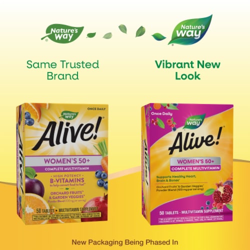 Nature's Way® Alive!® Women's 50+ Complete Multivitamin Tablets Perspective: back