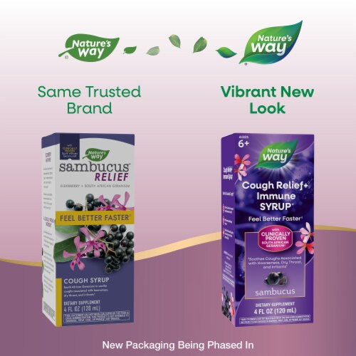 Nature's Way Sambucus® Relief Adult Cough Syrup Perspective: back