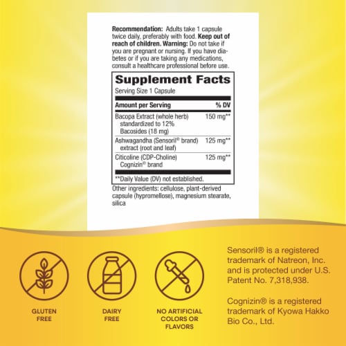 Nature's Way® Clear Thinking with Ashwagandha Capsules Perspective: back