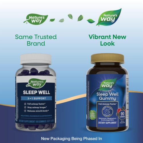 Nature's Way® Sleep Well 3 in 1 Support Gummies with Melatonin and Magnesium Perspective: back