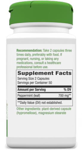 Nature's Way® Peppermint Leaves Capsules 400 mg Perspective: back