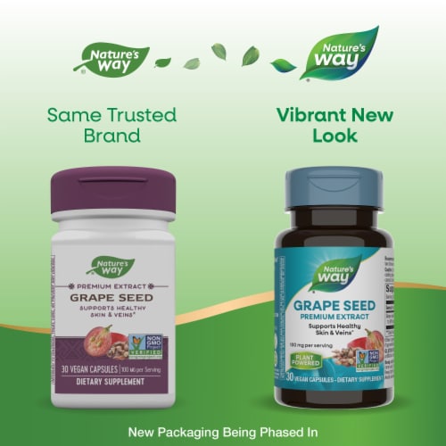 Nature's Way Grape Seed Standardized Capsules Perspective: back