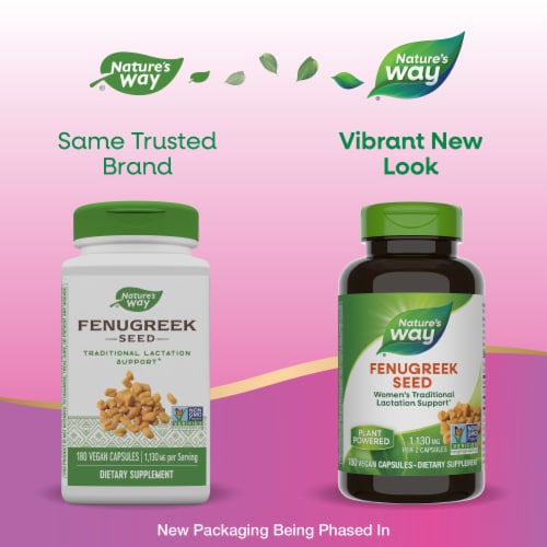 Nature's Way® Non GMO Fenugreek Seed Capsules 610 mg Perspective: back