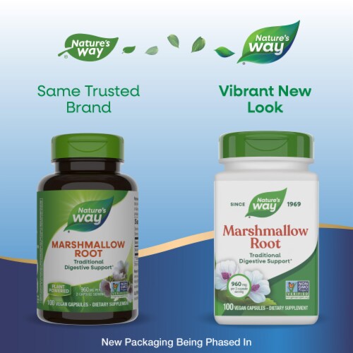 Nature's Way Marshmallow Root Capsules 960 mg per 2-capsule Serving Perspective: back