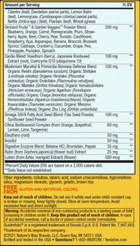Nature's Way Alive! Whole Food Energizer Multi-Vitamin Tablets Perspective: back