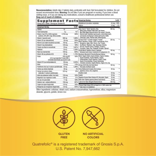 Nature's Way Alive! Iron-Free Multivitamin Max Potency Tablets Perspective: back