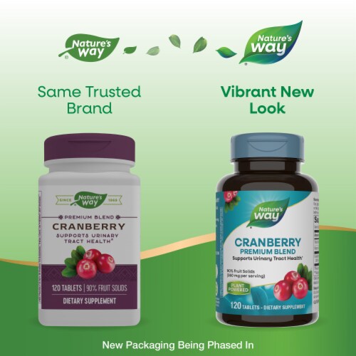 Nature's Way Premium Blend Cranberry with Vitamin C Antioxidant Support Tablets Perspective: back
