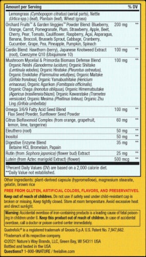 Nature's Way Alive! Whole Food Energizer Capsules Perspective: back