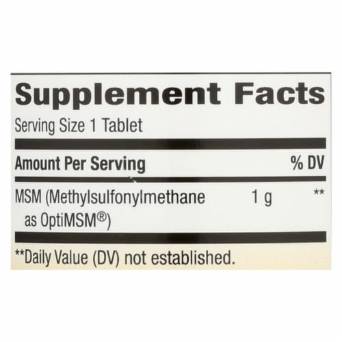 Nature's Way® MSM Dietary Supplement Vegan Tablets 1000mg Perspective: back