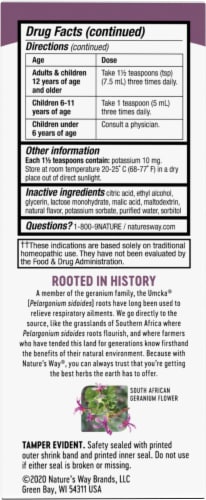 Nature's Way® Umcka Cold + Flu Sugar Free Orange Flavor Syrup Perspective: back