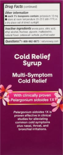 Nature's Way Umcka ColdCare Cherry Flavor Soothing Syrup Perspective: back