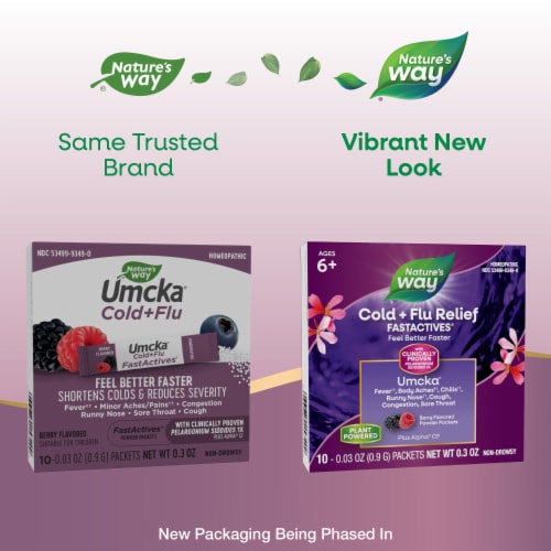 Nature's Way® Umcka® Cold + Flu FastActives Berry Powder Packets Perspective: back
