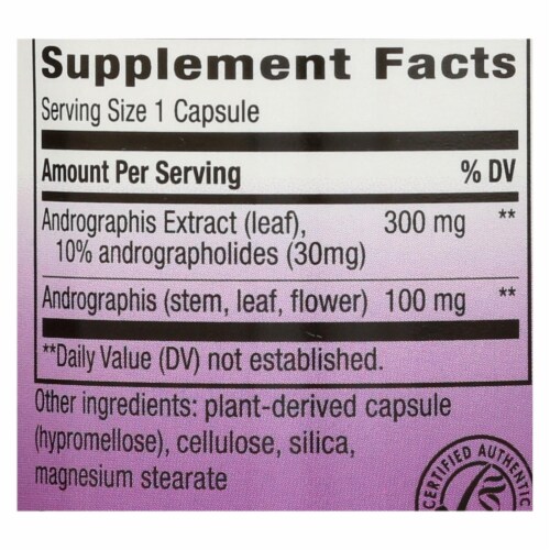 Nature's Way - Standardized Androgtaphis - 60 Veg Capsules Perspective: back