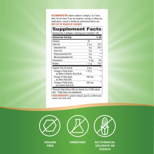 Nature's Way® EfaGold® Flax Oil Perspective: back