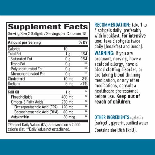 Nature's Way® Krill Oil Bioavailable Omega-3 Capsules Perspective: back