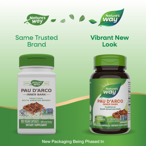 Nature's Way® Pau D'arco Inner Bark Capsules 1090 mg Perspective: back