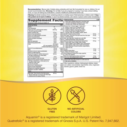 Nature's Way® Alive!® Women's Max Potency Muli-Vitamin Supplement Tablets 600mg Perspective: back