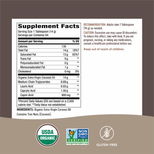 Nature's Way® Organic Extra Virgin Coconut Oil Perspective: back