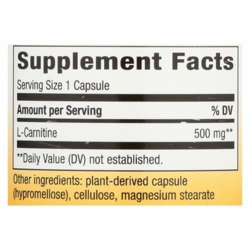 Nature's Way L-Carnitine Capsules 500mg Perspective: back