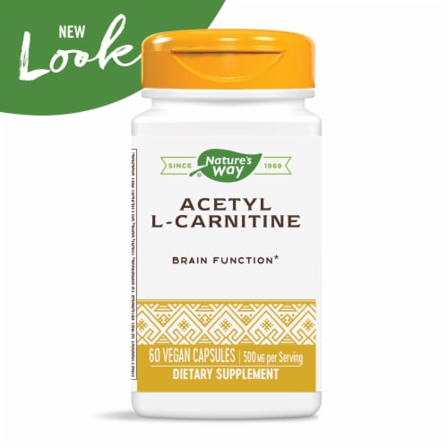 Nature's Way Acetyl L-Carnitine 500 mg Vcaps Perspective: back