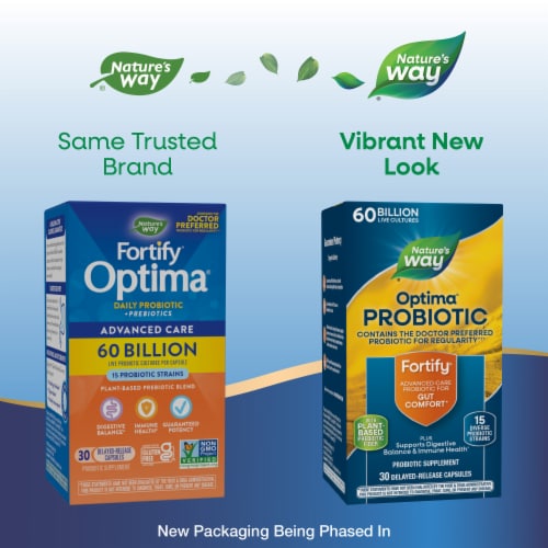 Nature's Way® Fortify® Optima® 60 Billion Daily Probiotic Capsules Perspective: back