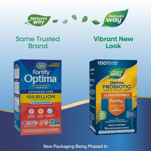 Nature's Way® Fortify® Optima® Advanced Care Probiotic Capsules Perspective: back