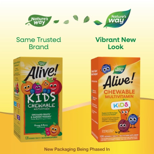 Nature's Way Alive! Kids Chewable Multivitamin Perspective: back