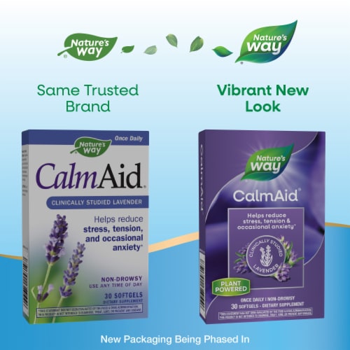 Nature's Way® Calm Aid® Non Drowsy Lavender Softgels Perspective: back