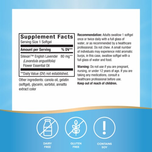 Nature's Way CalmAid Stress Support Clinically Studied Lavender Softgels Perspective: back