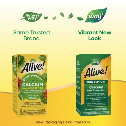Nature's Way Alive!® Calcium Bone Formula Max Absorption Tablets Perspective: back