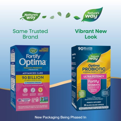 Nature's Way® Fortify® Optima® Women's Advanced Care 90 Billion Probiotic Capsules Perspective: back