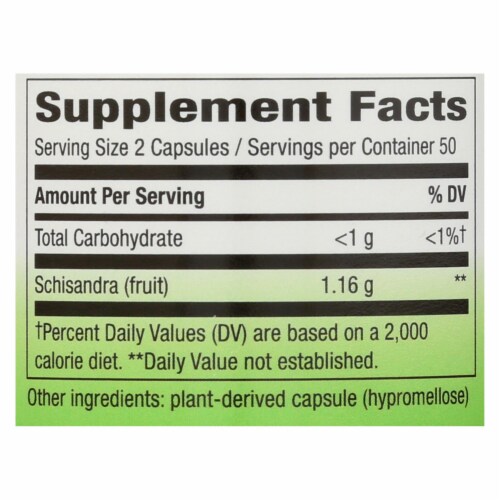 Nature's Way Schizandra Fuit Capsules Perspective: back