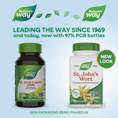 Nature's Way St. John's Wort Mood Support 700 mg Per 2 Capsule Serving Perspective: back