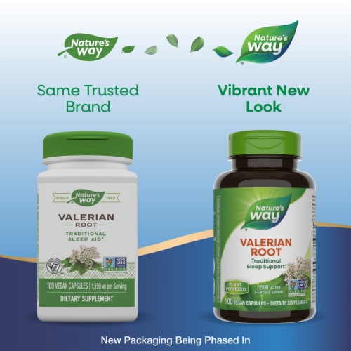 Nature's Way Valerian Root Vegan Capsules Perspective: back