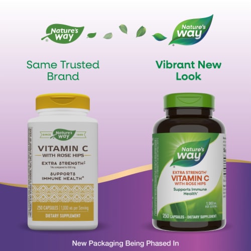 Nature's Way Vitamin C with Rose Hips Extra Strength Capsules Perspective: back