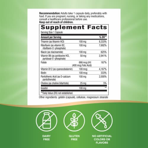 Nature's Way B-100 Complex Capsules Perspective: back