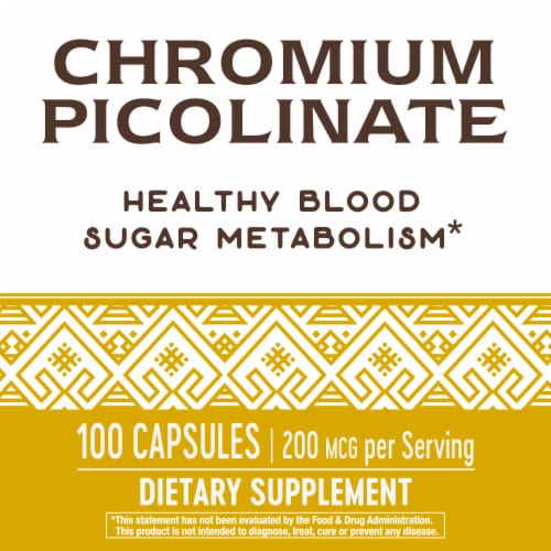 Nature's Way Chromium Picolinate Capsules 200 mcg Perspective: back