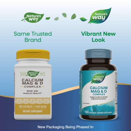 Nature's Way Calcium Magnesium & D Bones & Muscle Capsules Perspective: back