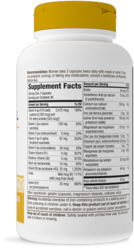 Nature's Way Prenatal Multi Vitamin & Mineral Capsules Perspective: back