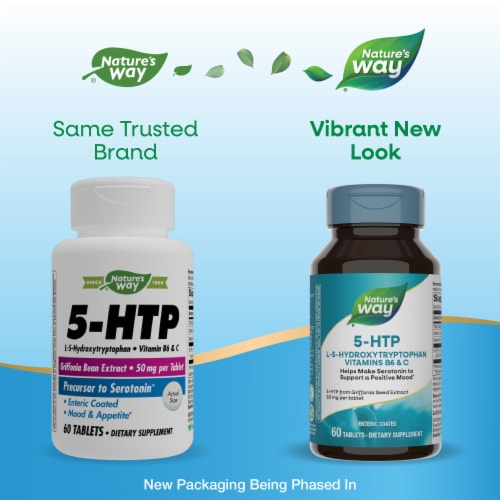 Nature's Way 5-HTP Tablets 50mg Perspective: back