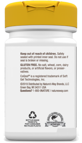 Nature's Way® CoQ10 Dietary Supplement Softgels 100mg Perspective: back