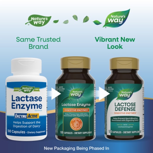 Nature's Way® Lactase Enzyme Formula Capsules Perspective: back