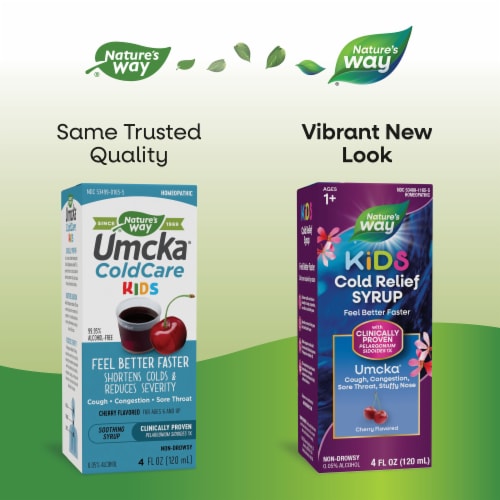 Nature's Way Children's Umcka Cold Care Kids Cherry Flavor Syrup Perspective: back