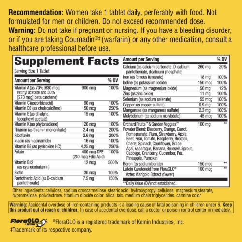 Nature's Way Alive! Women's Energy Tablets Perspective: back